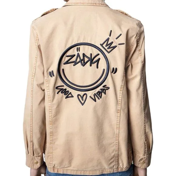 NWT $398 Zadig & Voltaire Kid Cotton Good Vibes Jacket